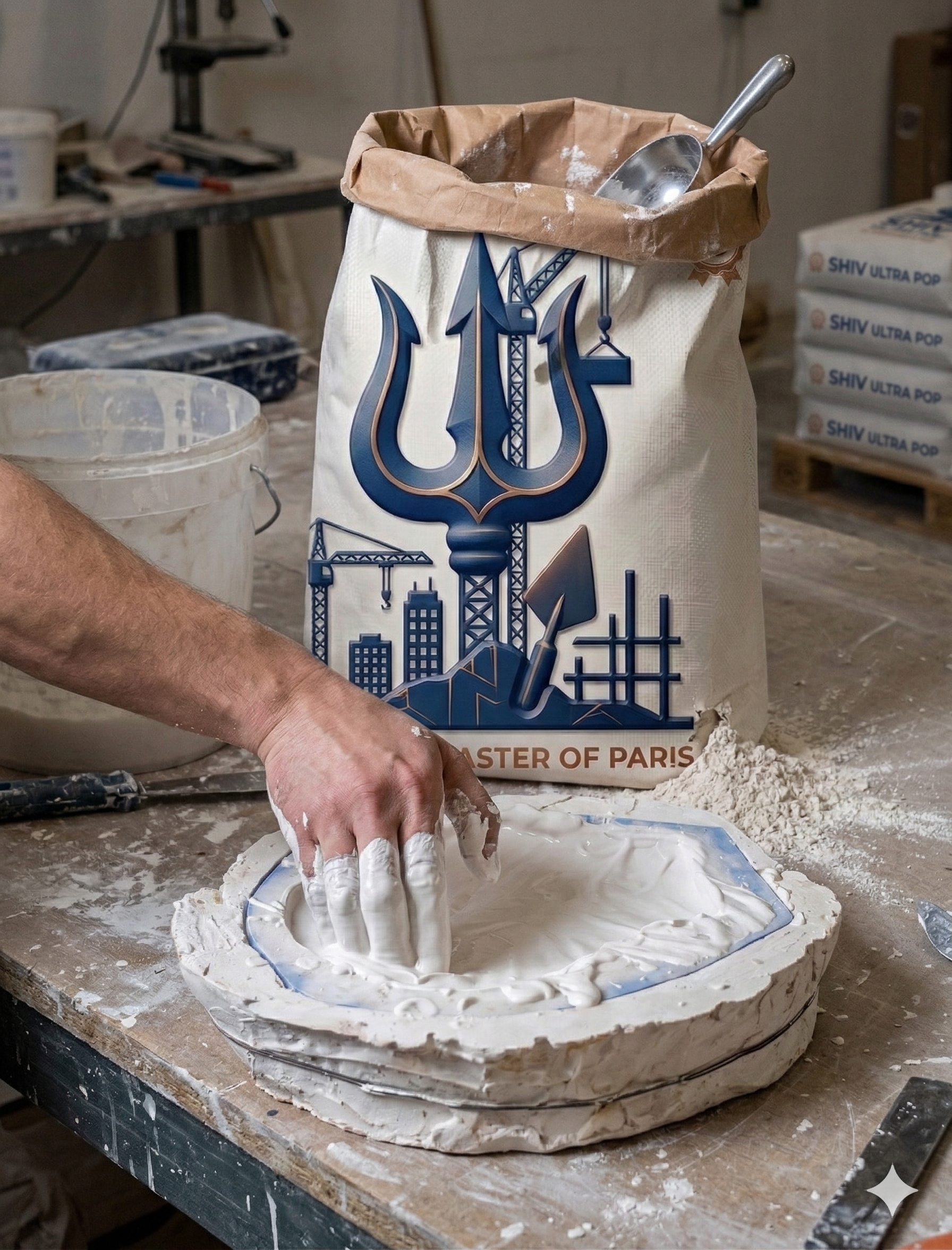 Mixing Plaster Background